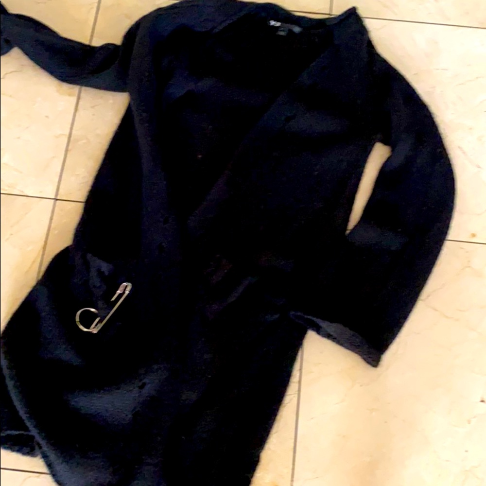 Y3 black mohair long cardigan with 🧷 closure new
